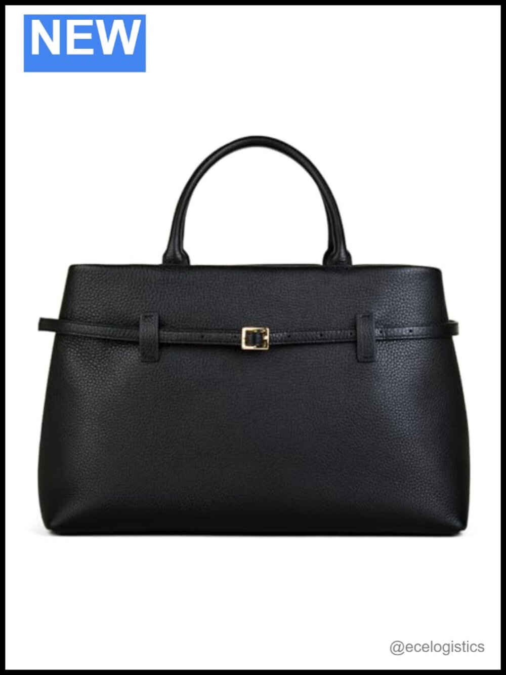Full-Grain Cowhide Leather Top Handle Satchel Work Tote Bag with Adjustable